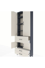 Arges Dolap 5 Raflı 3 Çekmeceli 4 Kapaklı 88x30x243 - S33M089V4A
