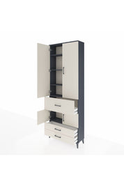 Arges Dolap 5 Raflı 3 Çekmeceli 4 Kapaklı 88x30x243 - S33M089V4A