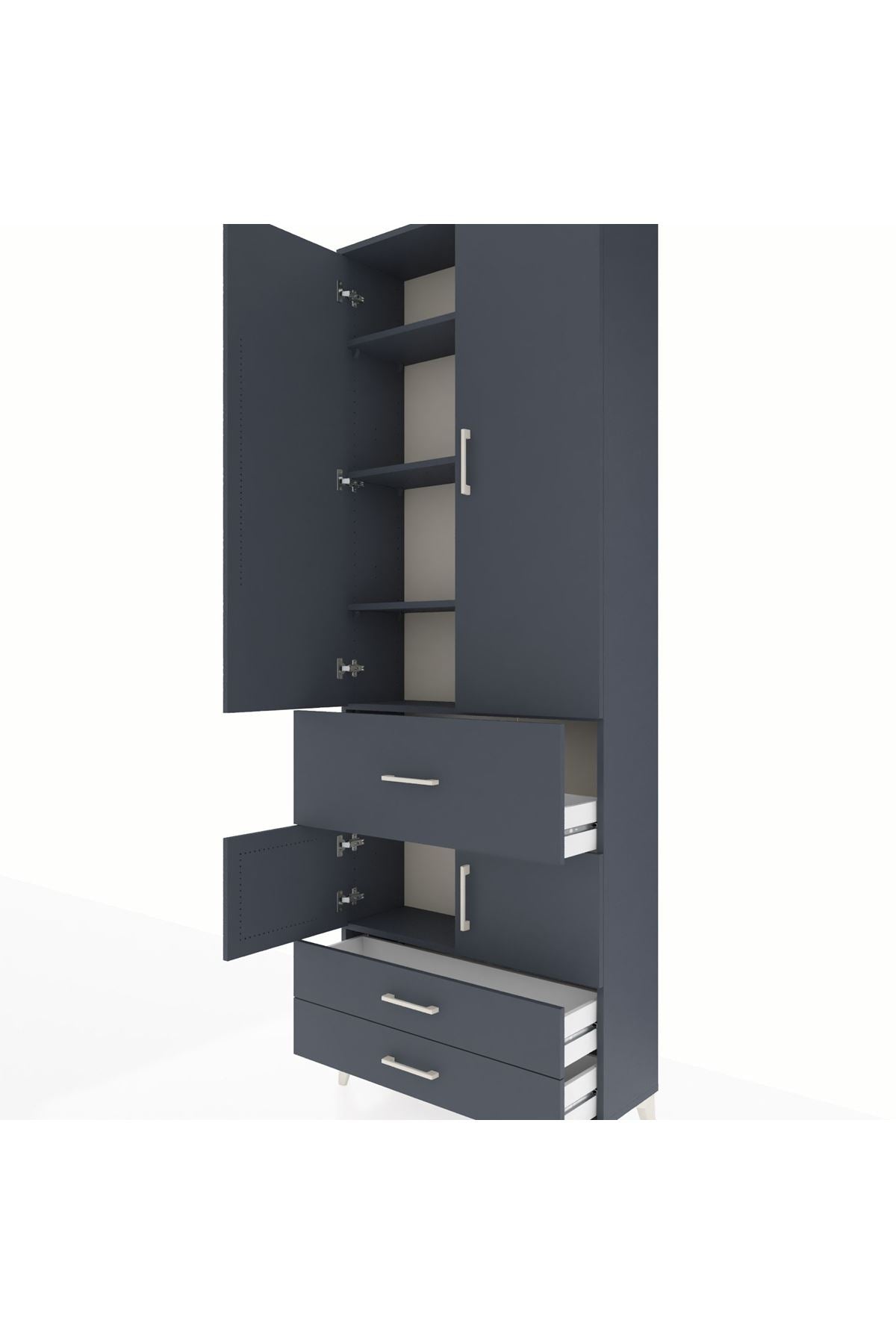 Arges Dolap 5 Raflı 3 Çekmeceli 4 Kapaklı 88x30x243 - S33M089V5A