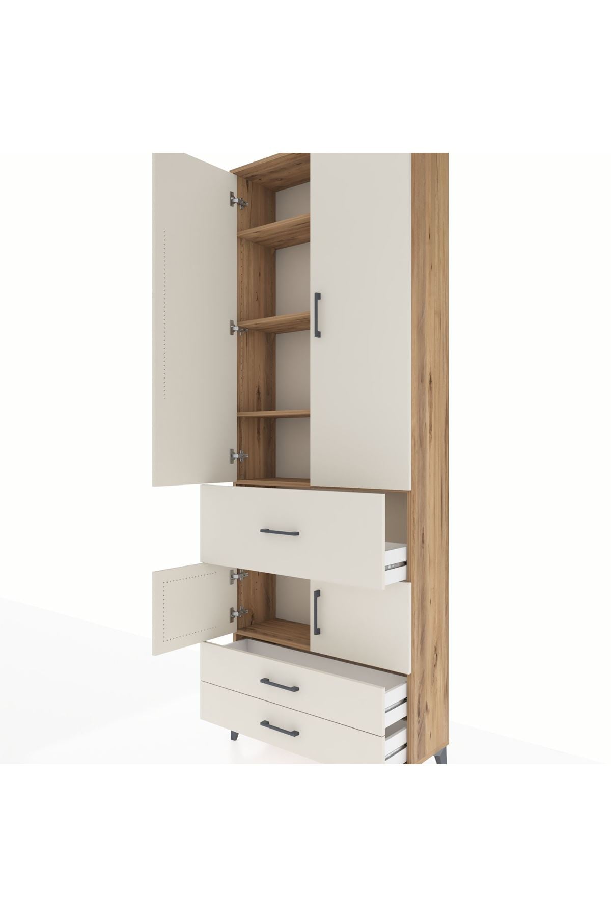 Arges Dolap 5 Raflı 3 Çekmeceli 4 Kapaklı 88x30x243 - S33M089V7A