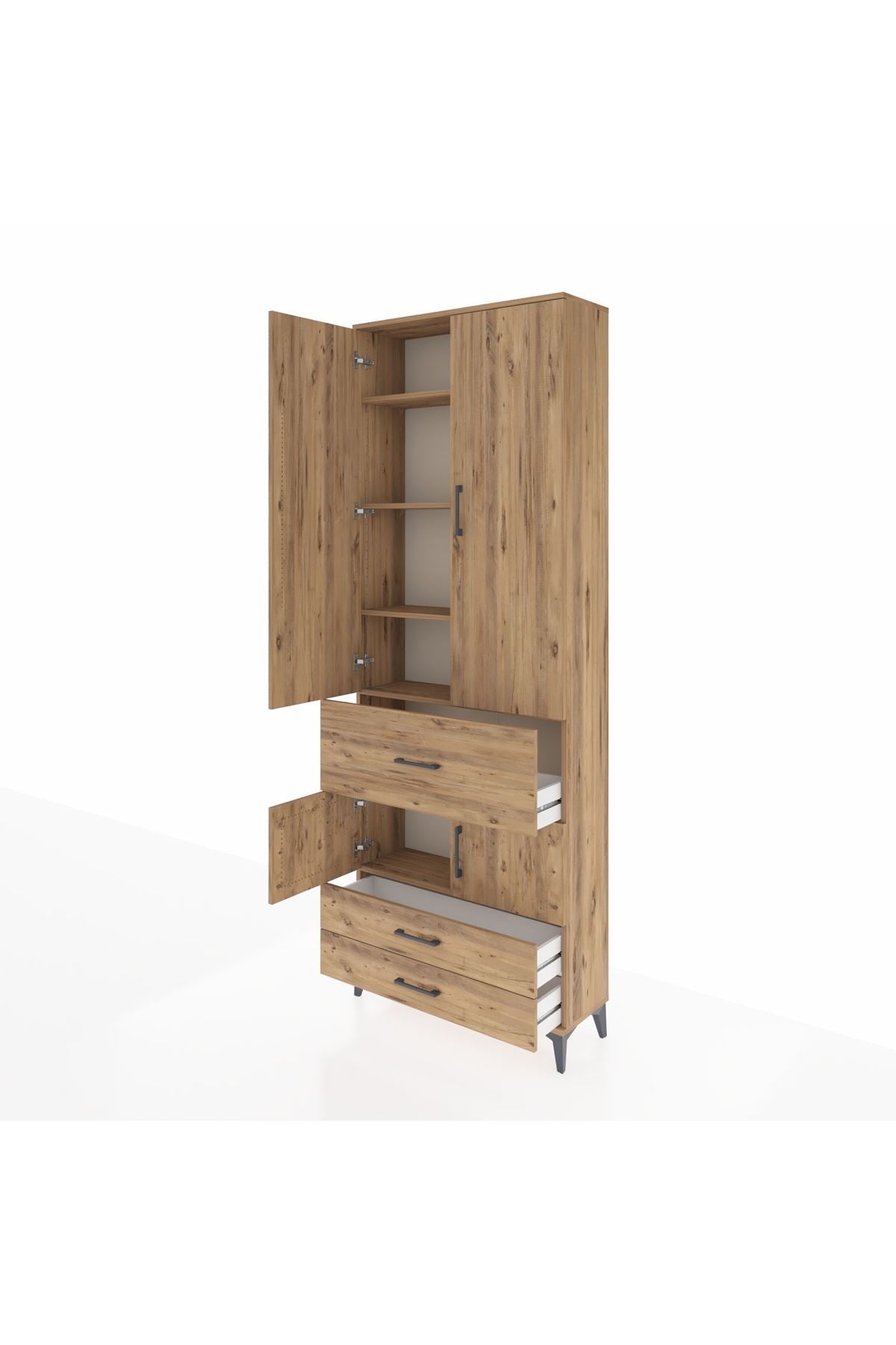 Arges Dolap 5 Raflı 3 Çekmeceli 4 Kapaklı 88x30x243 - S33M089V9A