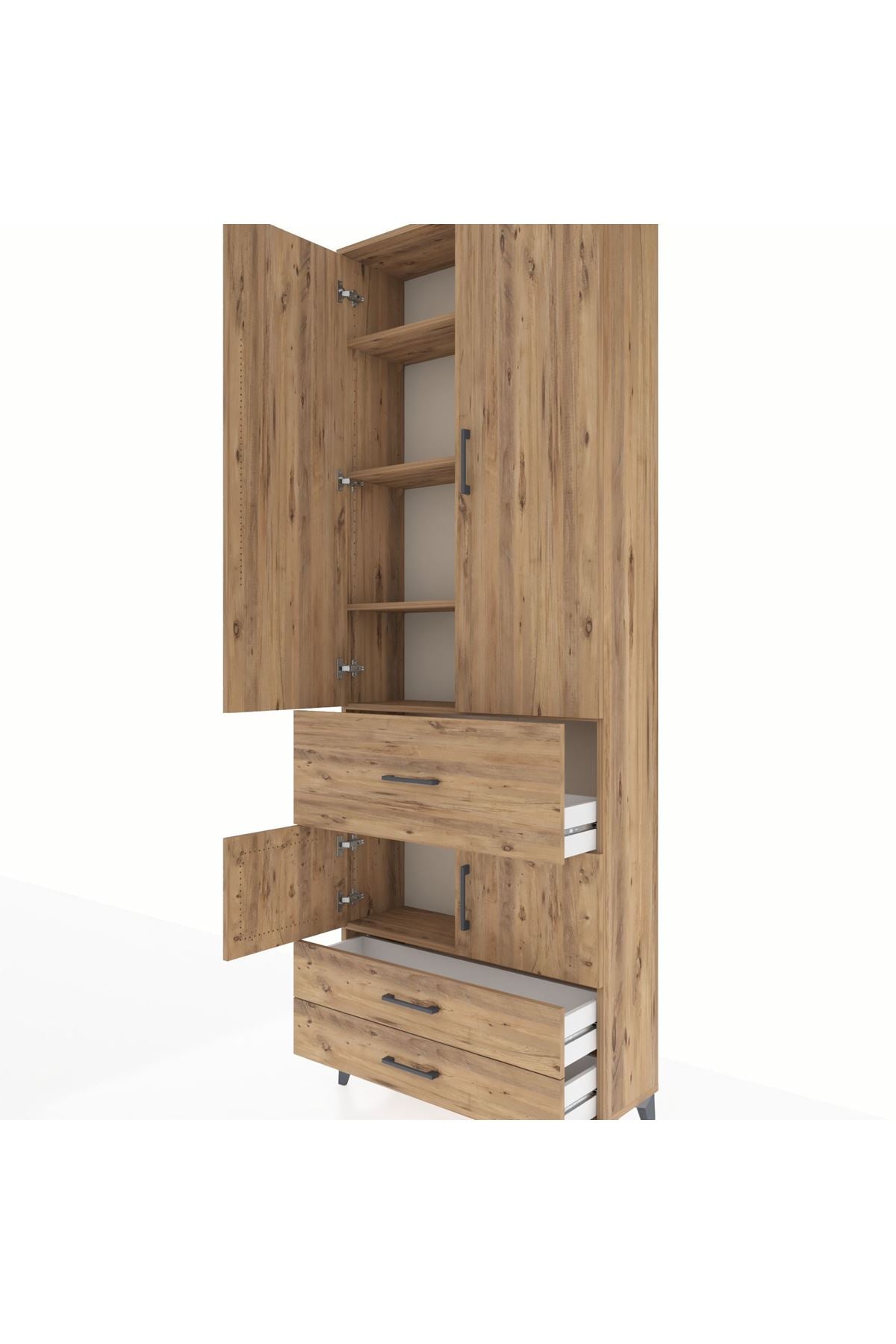 Arges Dolap 5 Raflı 3 Çekmeceli 4 Kapaklı 88x30x243 - S33M089V9A
