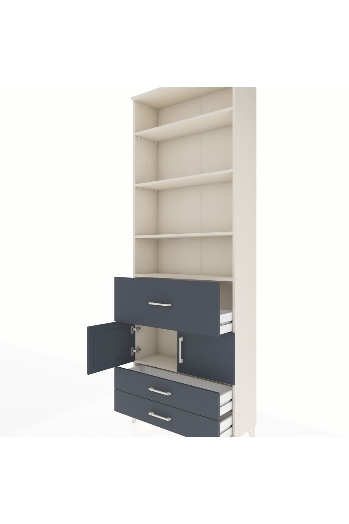 Arges Dolap 5 Raflı 3 Çekmeceli 2 Kapaklı 88x30x243 - S33M090V2A