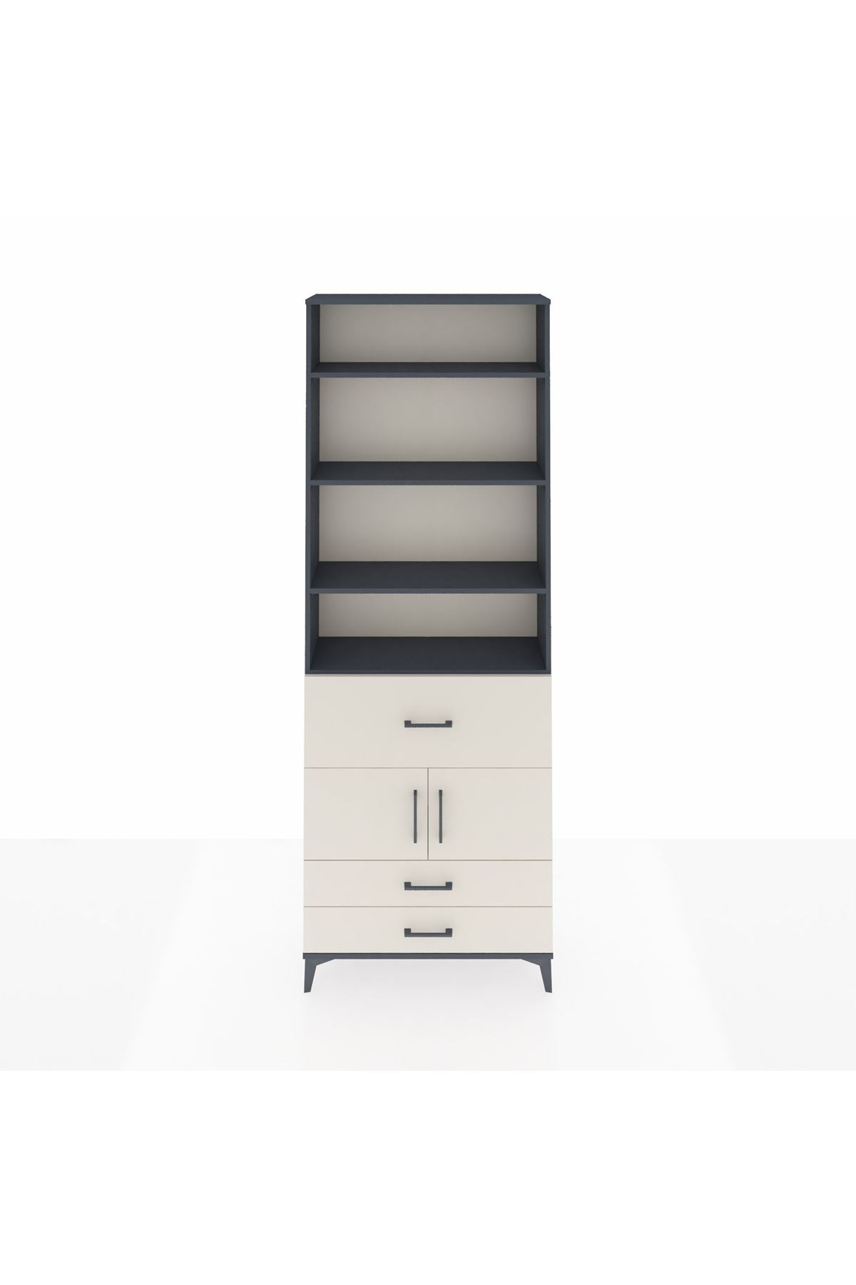 Arges Dolap 5 Raflı 3 Çekmeceli 2 Kapaklı 88x30x243 - S33M090V4A