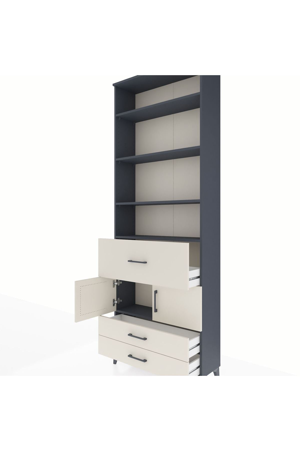 Arges Dolap 5 Raflı 3 Çekmeceli 2 Kapaklı 88x30x243 - S33M090V4A
