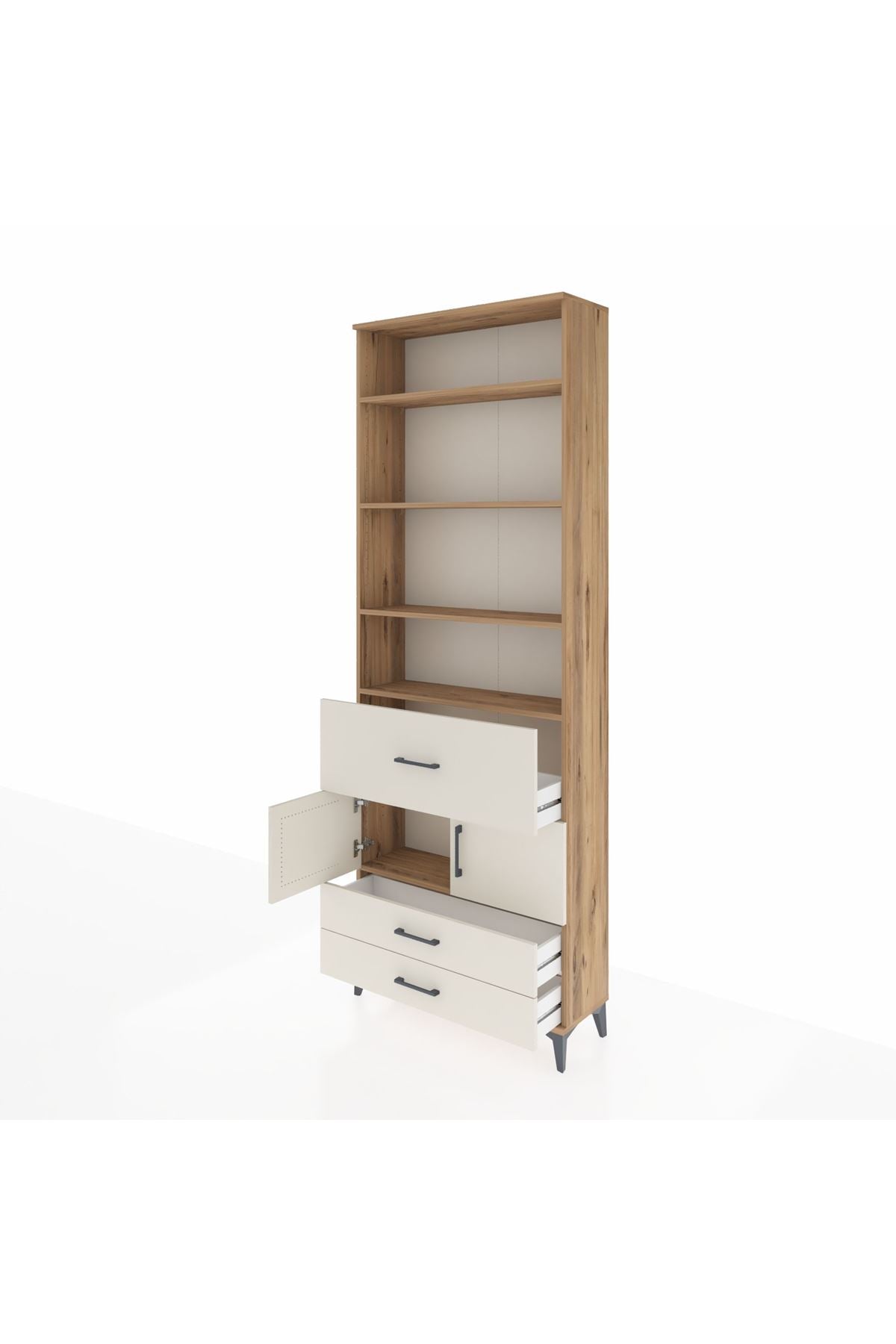 Arges Dolap 5 Raflı 3 Çekmeceli 2 Kapaklı 88x30x243 - S33M090V7A