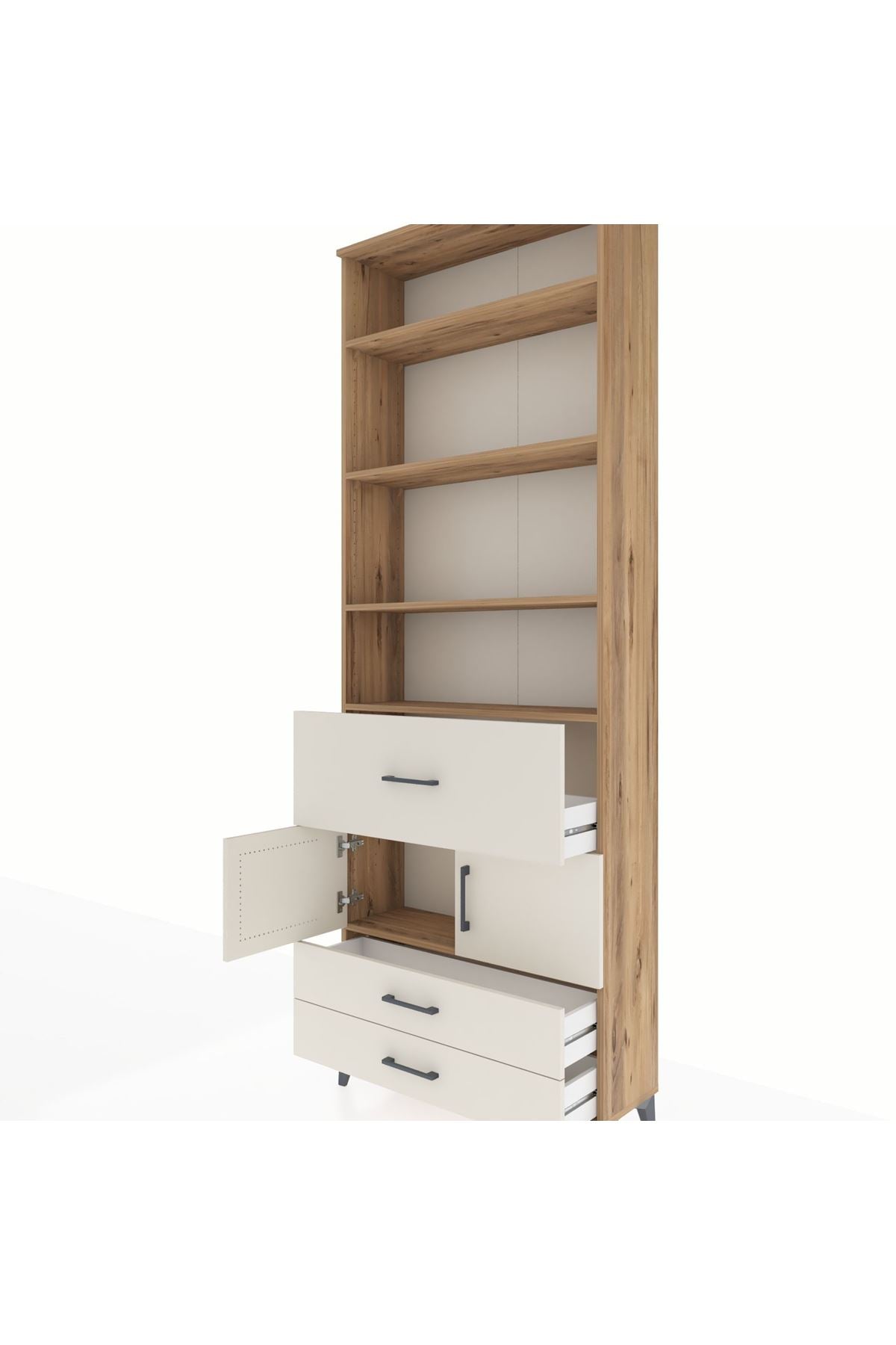 Arges Dolap 5 Raflı 3 Çekmeceli 2 Kapaklı 88x30x243 - S33M090V7A