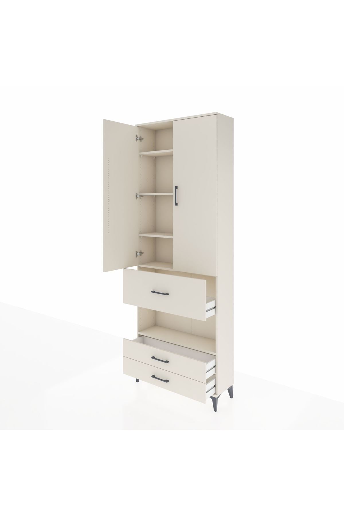 Arges Dolap 5 Raflı 3 Çekmeceli 2 Kapaklı 88x30x243 - S33M091V1A