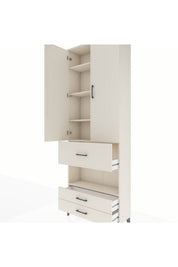 Arges Dolap 5 Raflı 3 Çekmeceli 2 Kapaklı 88x30x243 - S33M091V1A