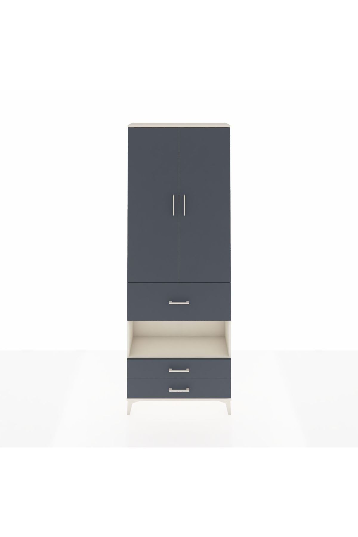 Arges Dolap 5 Raflı 3 Çekmeceli 2 Kapaklı 88x30x243 - S33M091V2A