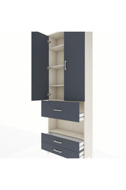 Arges Dolap 5 Raflı 3 Çekmeceli 2 Kapaklı 88x30x243 - S33M091V2A