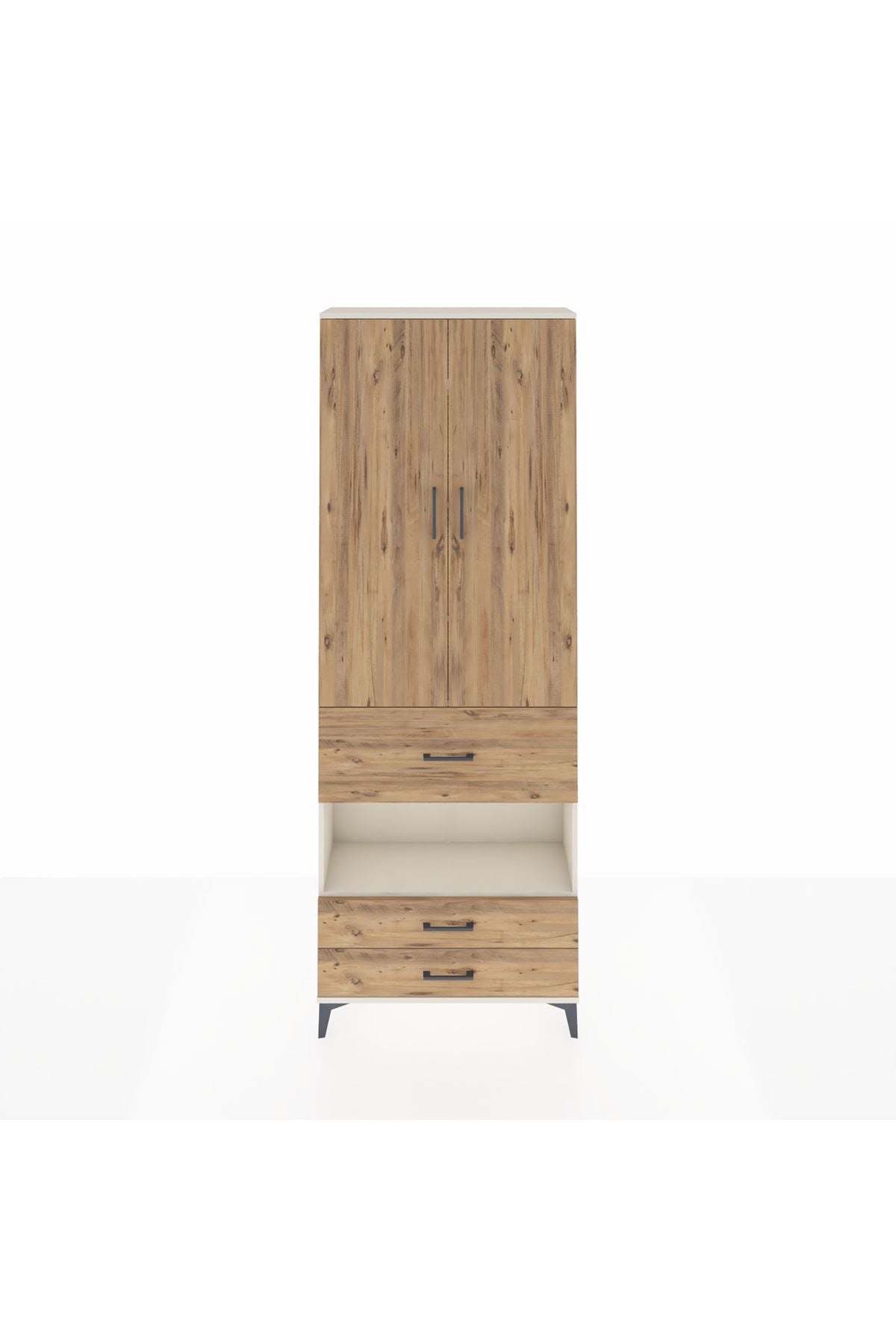 Arges Dolap 5 Raflı 3 Çekmeceli 2 Kapaklı 88x30x243 - S33M091V3A
