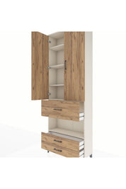 Arges Dolap 5 Raflı 3 Çekmeceli 2 Kapaklı 88x30x243 - S33M091V3A