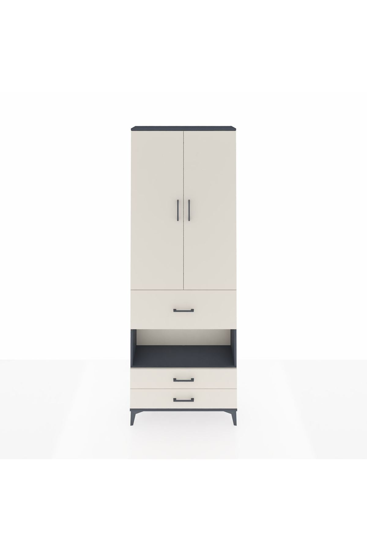 Arges Dolap 5 Raflı 3 Çekmeceli 2 Kapaklı 88x30x243 - S33M091V4A
