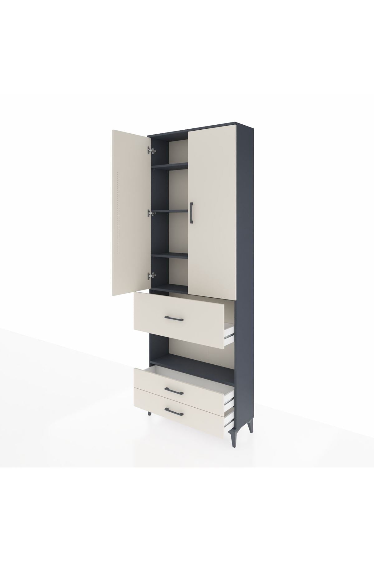 Arges Dolap 5 Raflı 3 Çekmeceli 2 Kapaklı 88x30x243 - S33M091V4A
