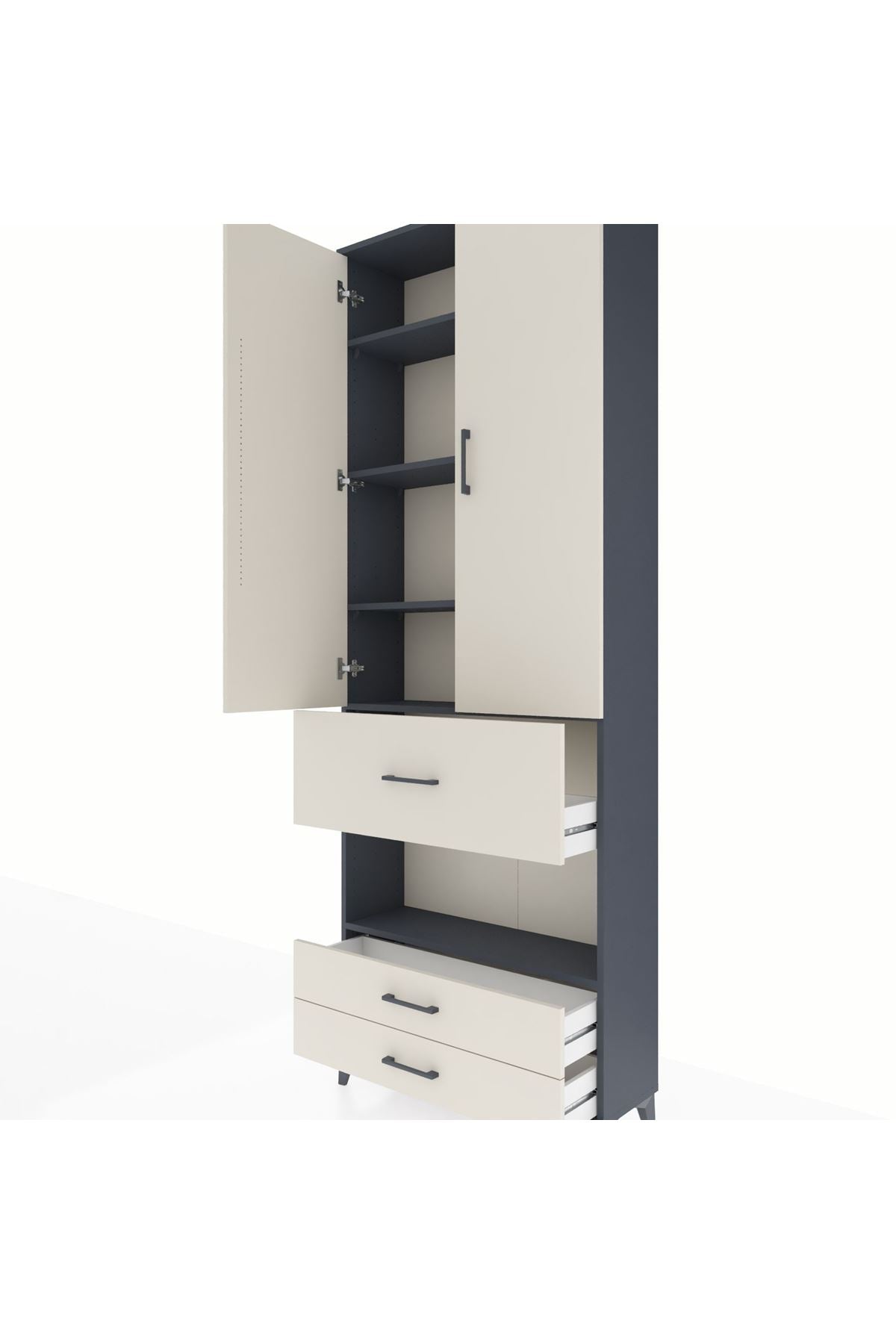 Arges Dolap 5 Raflı 3 Çekmeceli 2 Kapaklı 88x30x243 - S33M091V4A