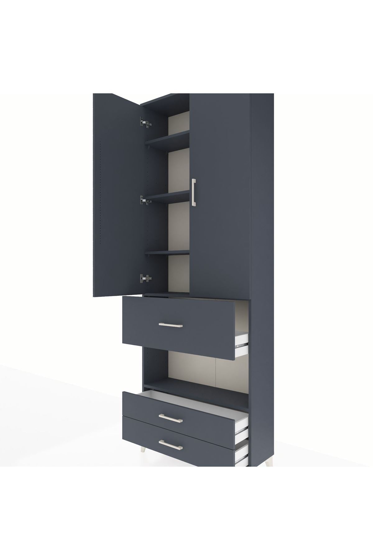Arges Dolap 5 Raflı 3 Çekmeceli 2 Kapaklı 88x30x243 - S33M091V5A