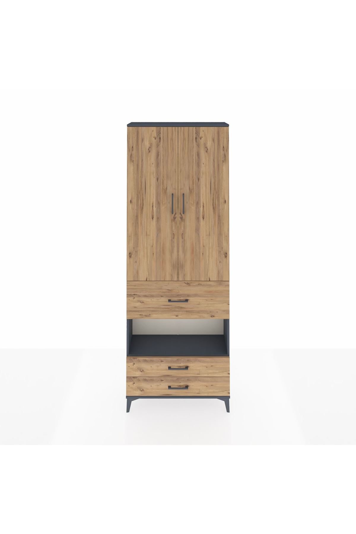 Arges Dolap 5 Raflı 3 Çekmeceli 2 Kapaklı 88x30x243 - S33M091V6A