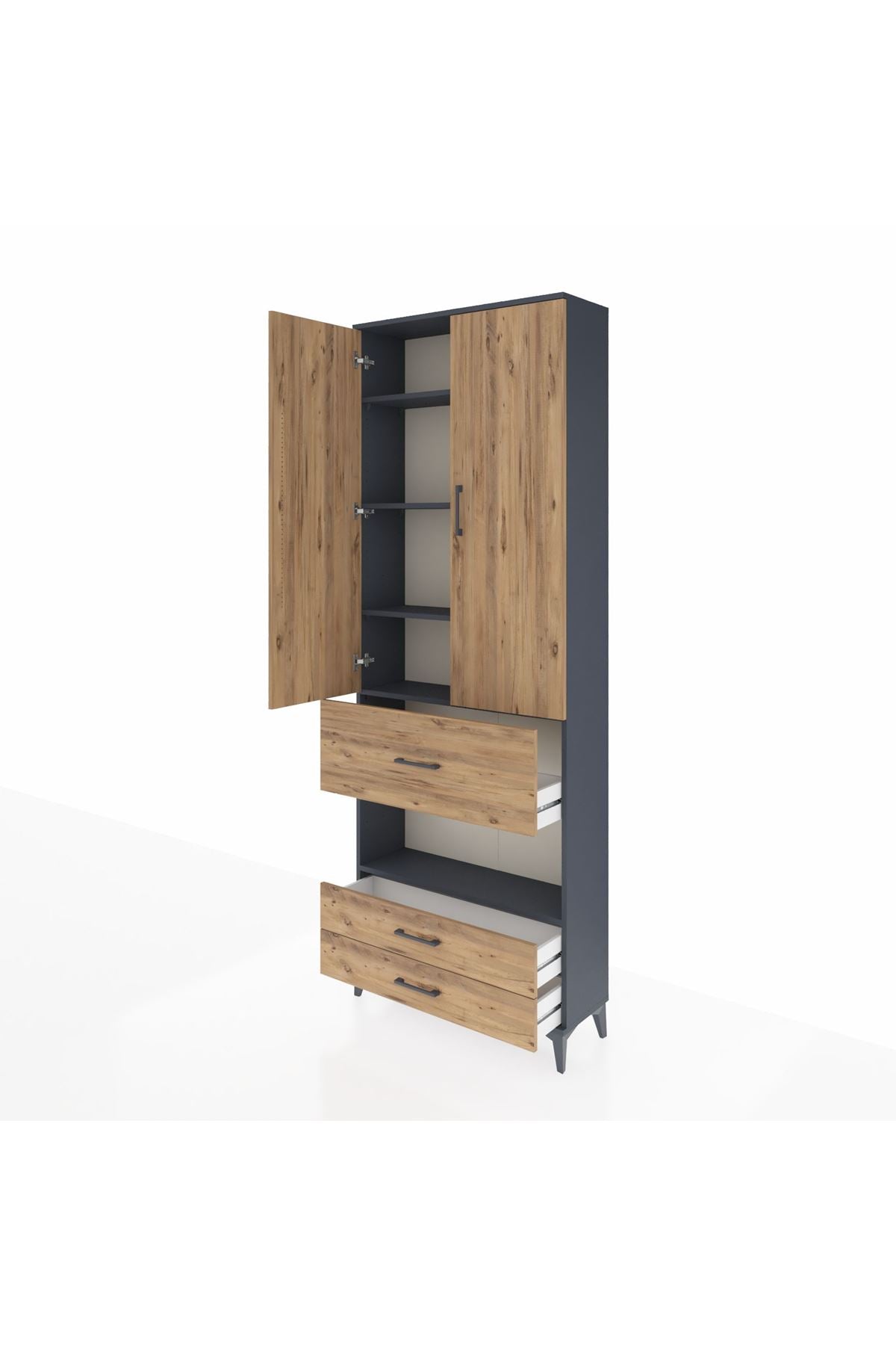 Arges Dolap 5 Raflı 3 Çekmeceli 2 Kapaklı 88x30x243 - S33M091V6A