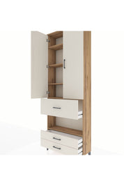 Arges Dolap 5 Raflı 3 Çekmeceli 2 Kapaklı 88x30x243 - S33M091V7A