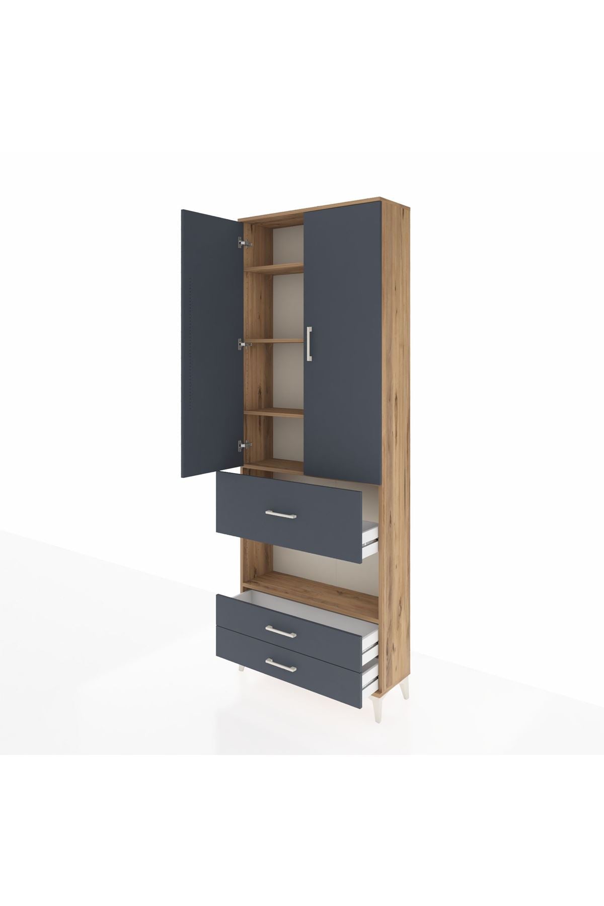 Arges Dolap 5 Raflı 3 Çekmeceli 2 Kapaklı 88x30x243 - S33M091V8A