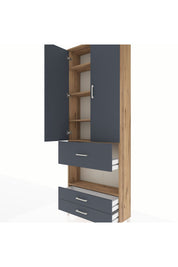 Arges Dolap 5 Raflı 3 Çekmeceli 2 Kapaklı 88x30x243 - S33M091V8A