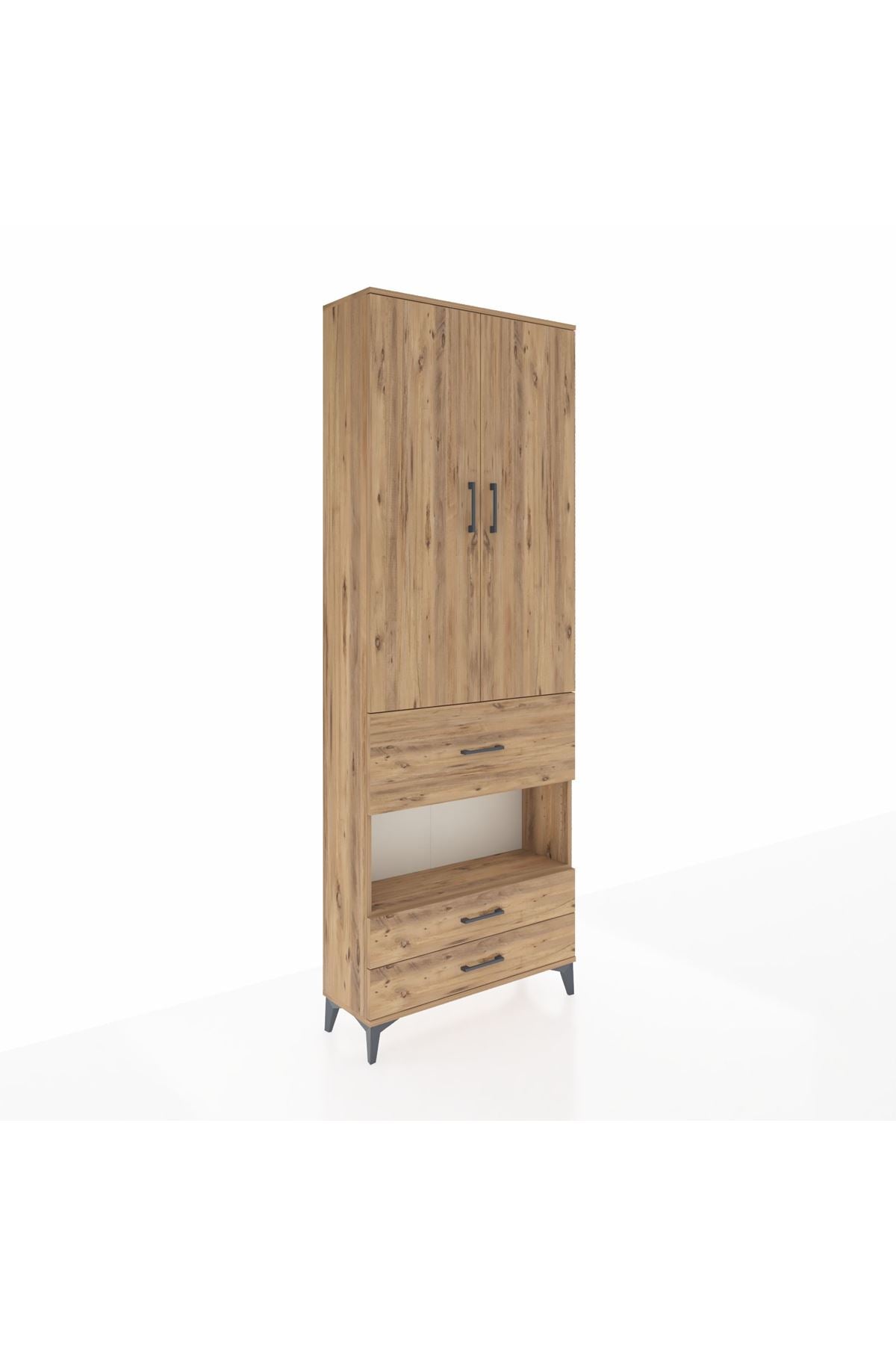 Arges Dolap 5 Raflı 3 Çekmeceli 2 Kapaklı 88x30x243 - S33M091V9A