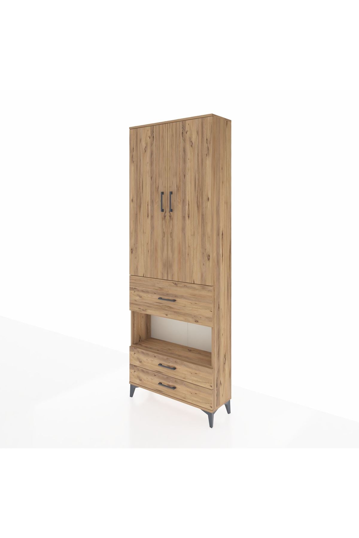 Arges Dolap 5 Raflı 3 Çekmeceli 2 Kapaklı 88x30x243 - S33M091V9A