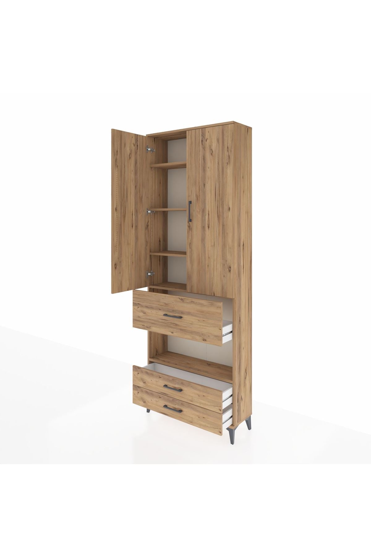 Arges Dolap 5 Raflı 3 Çekmeceli 2 Kapaklı 88x30x243 - S33M091V9A