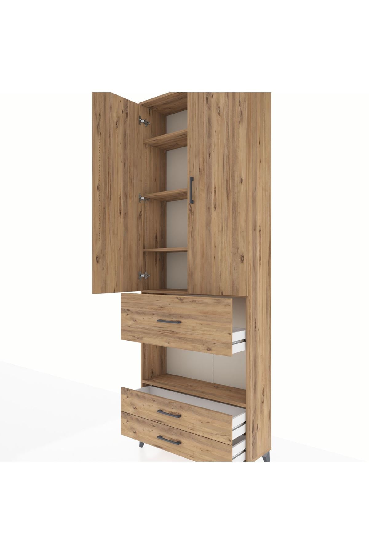 Arges Dolap 5 Raflı 3 Çekmeceli 2 Kapaklı 88x30x243 - S33M091V9A