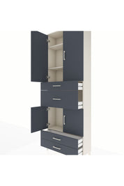 Arges Dolap 4 Raflı 4 Çekmeceli 4 Kapaklı 88x30x243 - S33M093V2A