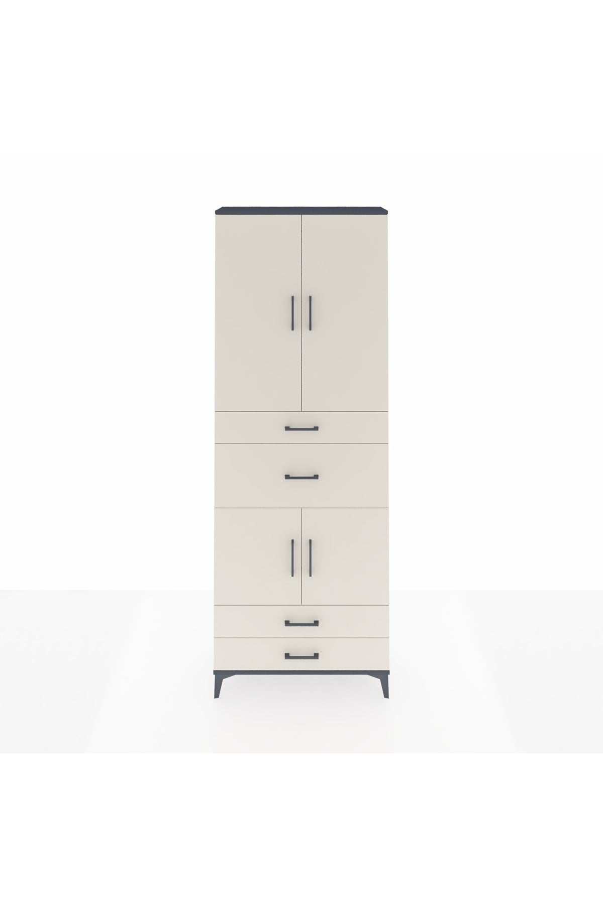 Arges Dolap 4 Raflı 4 Çekmeceli 4 Kapaklı 88x30x243 - S33M093V4A