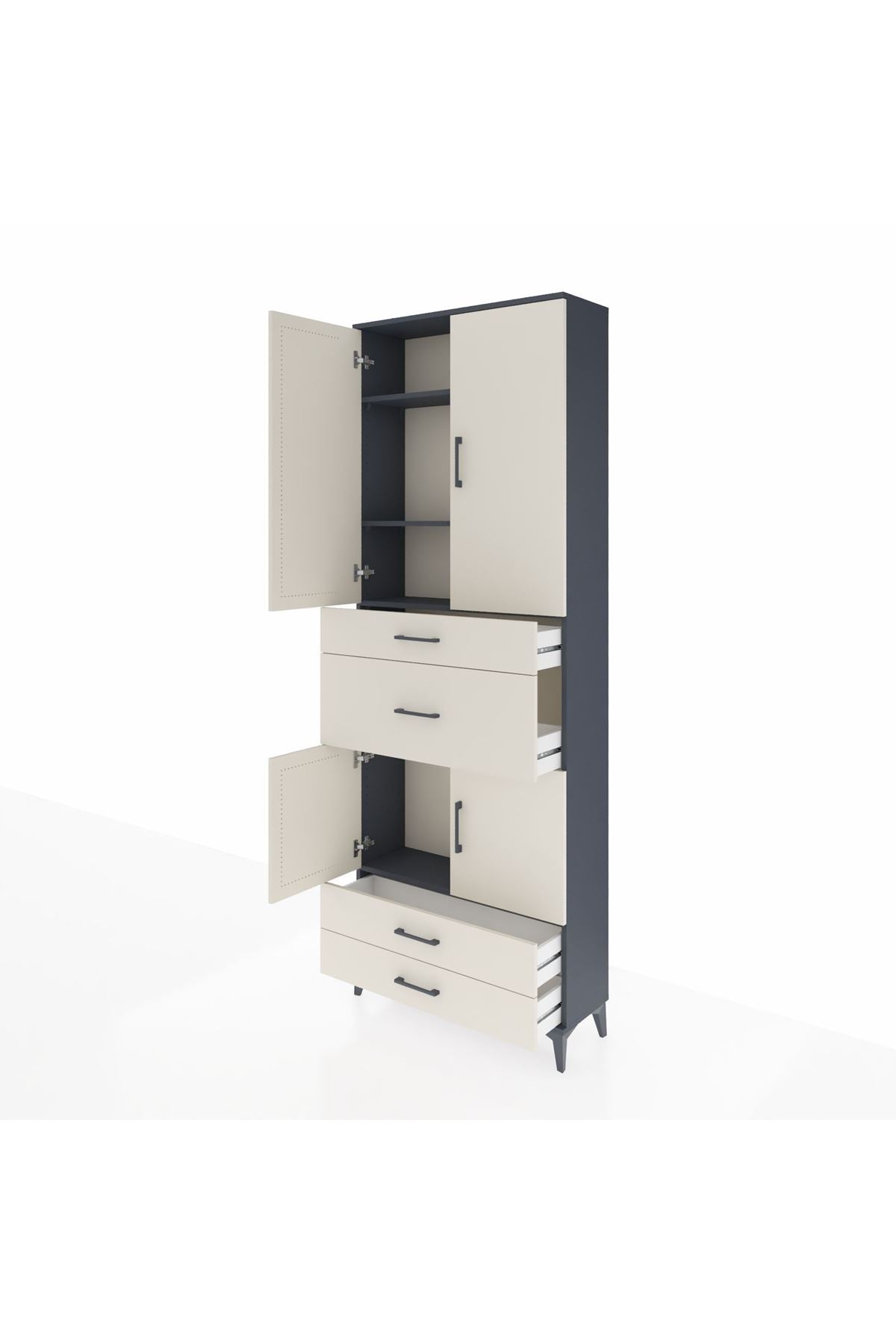 Arges Dolap 4 Raflı 4 Çekmeceli 4 Kapaklı 88x30x243 - S33M093V4A