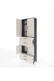 Arges Dolap 4 Raflı 4 Çekmeceli 4 Kapaklı 88x30x243 - S33M093V4A