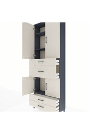 Arges Dolap 4 Raflı 4 Çekmeceli 4 Kapaklı 88x30x243 - S33M093V4A