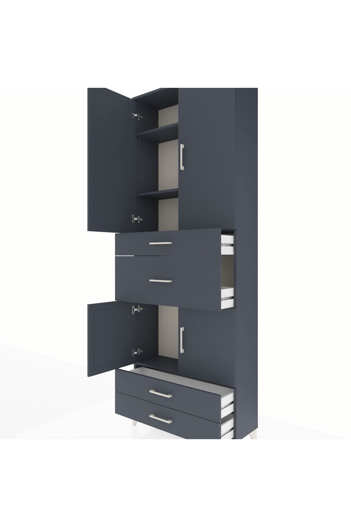 Arges Dolap 4 Raflı 4 Çekmeceli 4 Kapaklı 88x30x243 - S33M093V5A