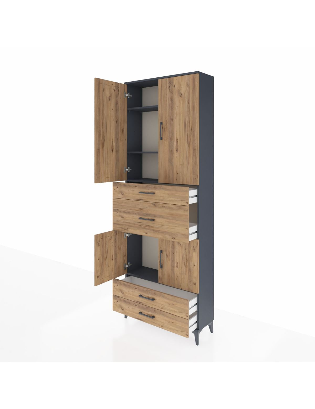 Arges Dolap 4 Raflı 4 Çekmeceli 4 Kapaklı 88x30x243 - S33M093V6A