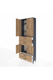 Arges Dolap 4 Raflı 4 Çekmeceli 4 Kapaklı 88x30x243 - S33M093V6A