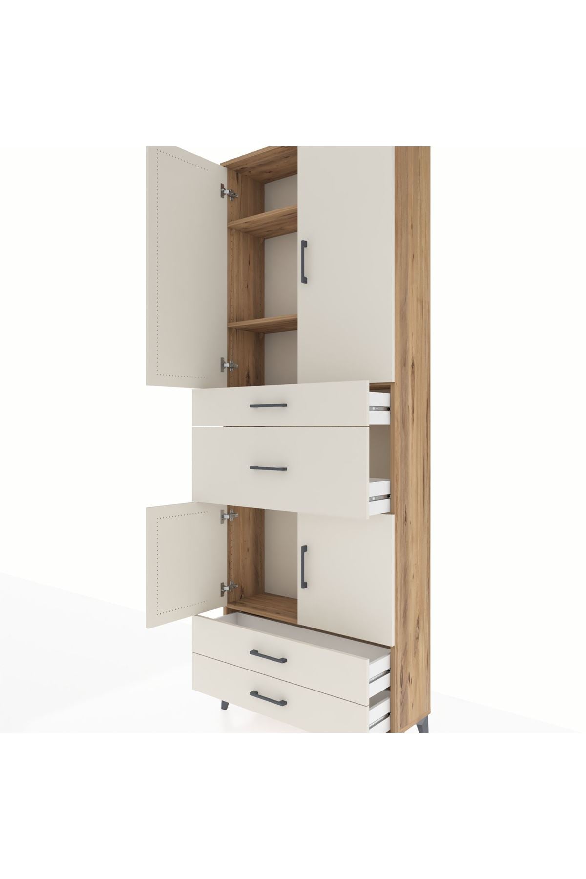 Arges Dolap 4 Raflı 4 Çekmeceli 4 Kapaklı 88x30x243 - S33M093V7A