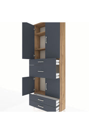 Arges Dolap 4 Raflı 4 Çekmeceli 4 Kapaklı 88x30x243 - S33M093V8A
