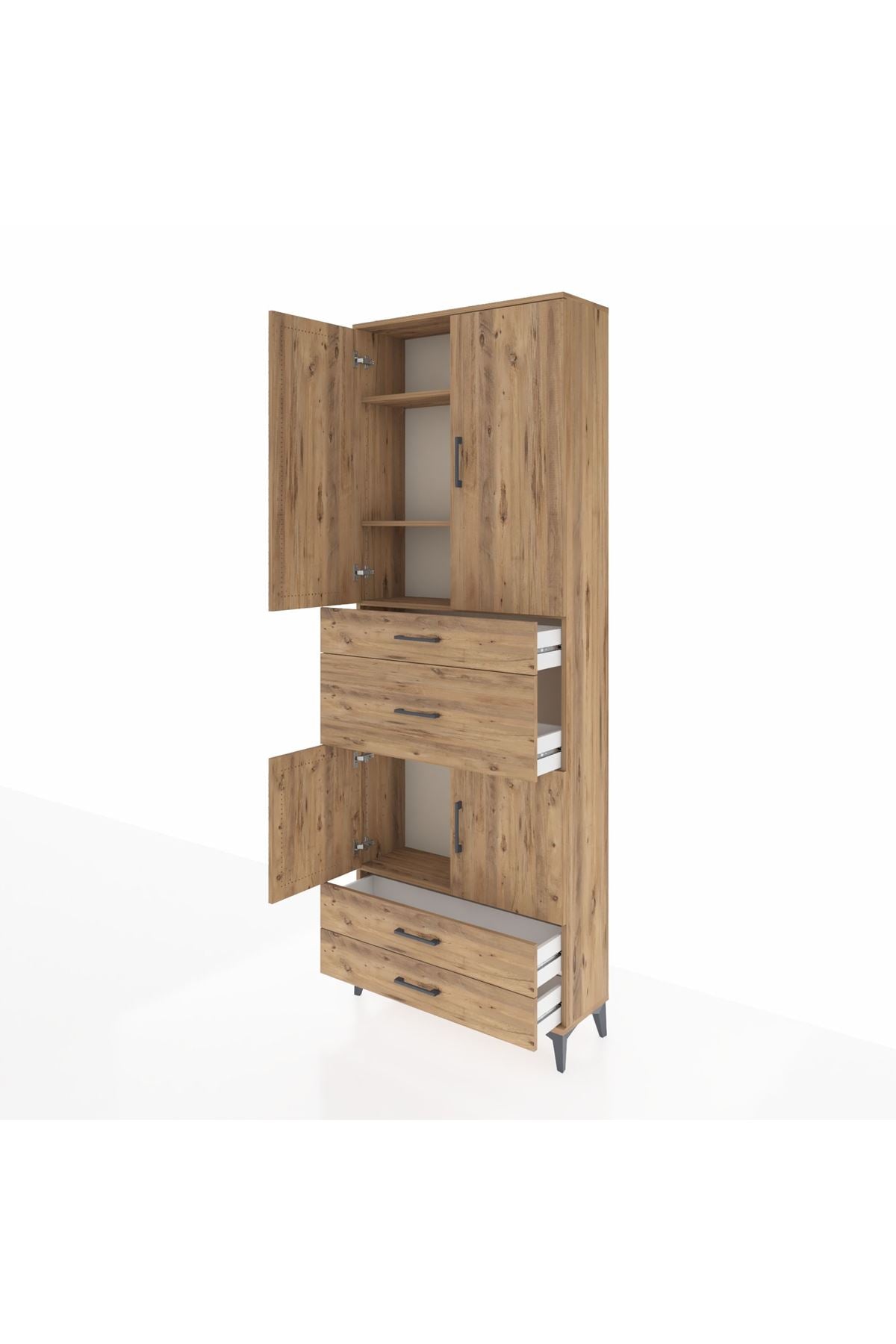 Arges Dolap 4 Raflı 4 Çekmeceli 4 Kapaklı 88x30x243 - S33M093V9A