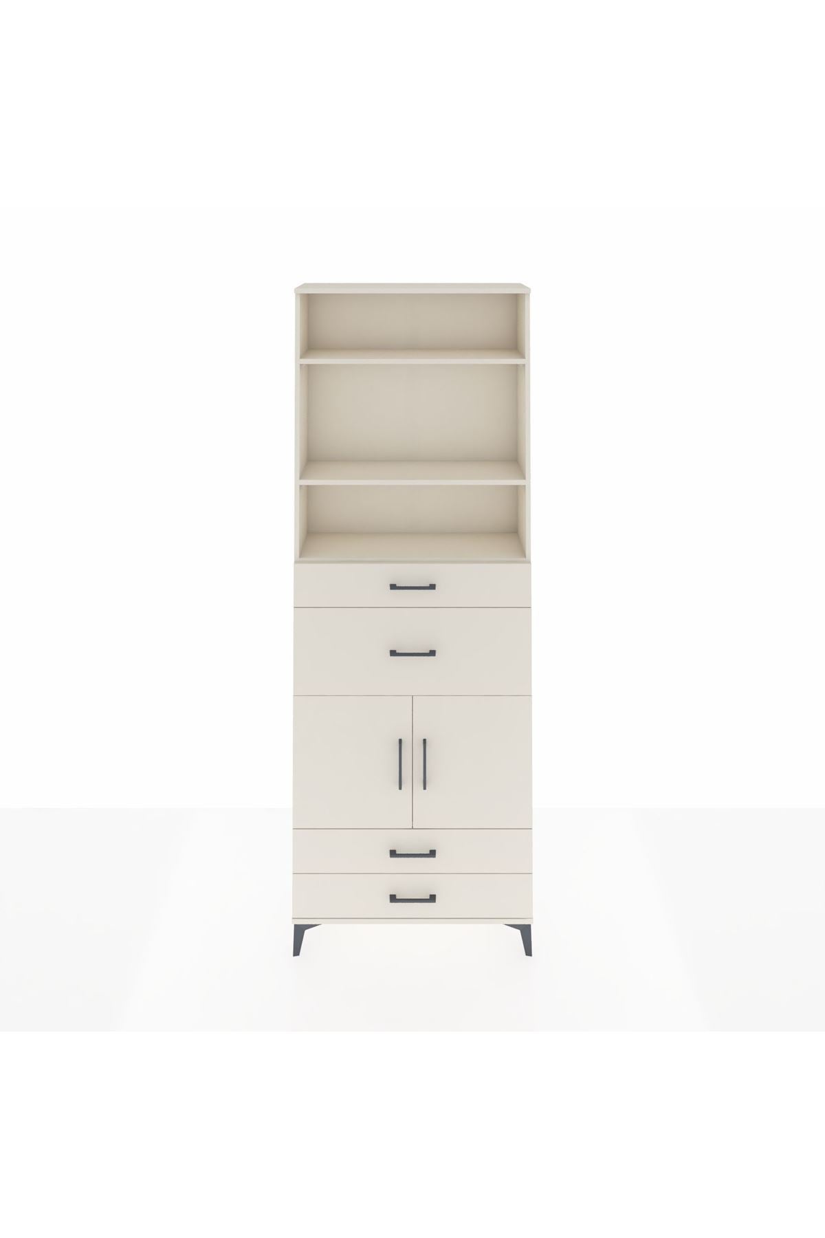 Arges Dolap 4 Raflı 4 Çekmeceli 2 Kapaklı 88x30x243 - S33M094V1A