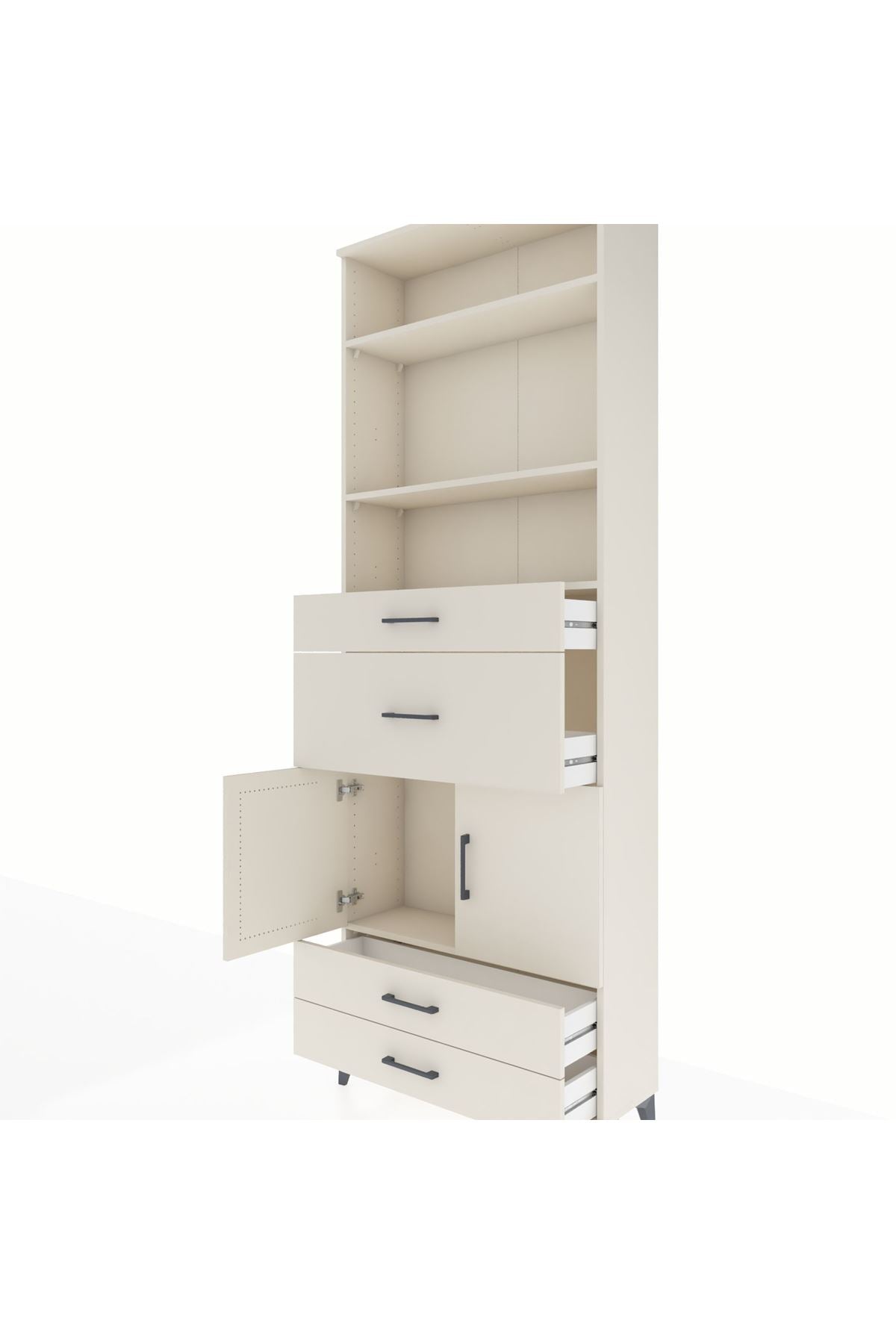 Arges Dolap 4 Raflı 4 Çekmeceli 2 Kapaklı 88x30x243 - S33M094V1A