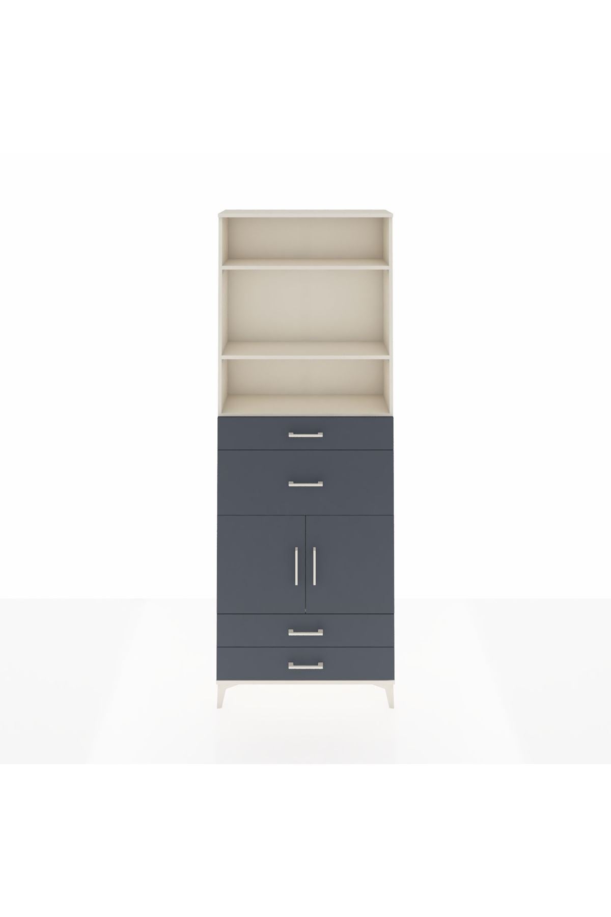 Arges Dolap 4 Raflı 4 Çekmeceli 2 Kapaklı 88x30x243 - S33M094V2A