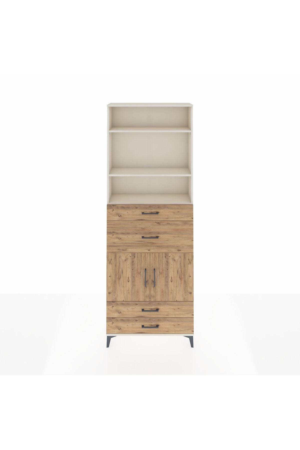 Arges Dolap 4 Raflı 4 Çekmeceli 2 Kapaklı 88x30x243 - S33M094V3A