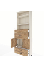 Arges Dolap 4 Raflı 4 Çekmeceli 2 Kapaklı 88x30x243 - S33M094V3A