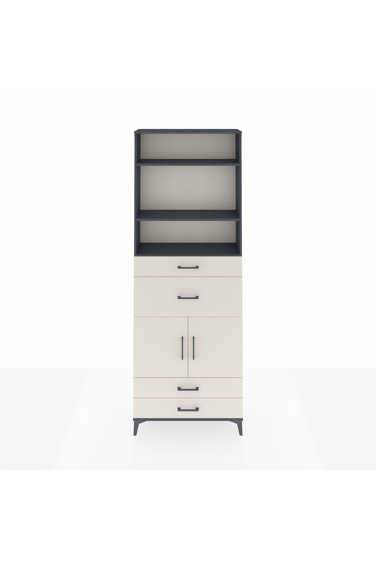 Arges Dolap 4 Raflı 4 Çekmeceli 2 Kapaklı 88x30x243 - S33M094V4A
