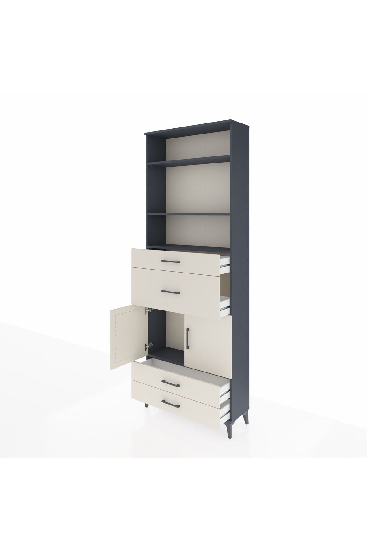 Arges Dolap 4 Raflı 4 Çekmeceli 2 Kapaklı 88x30x243 - S33M094V4A