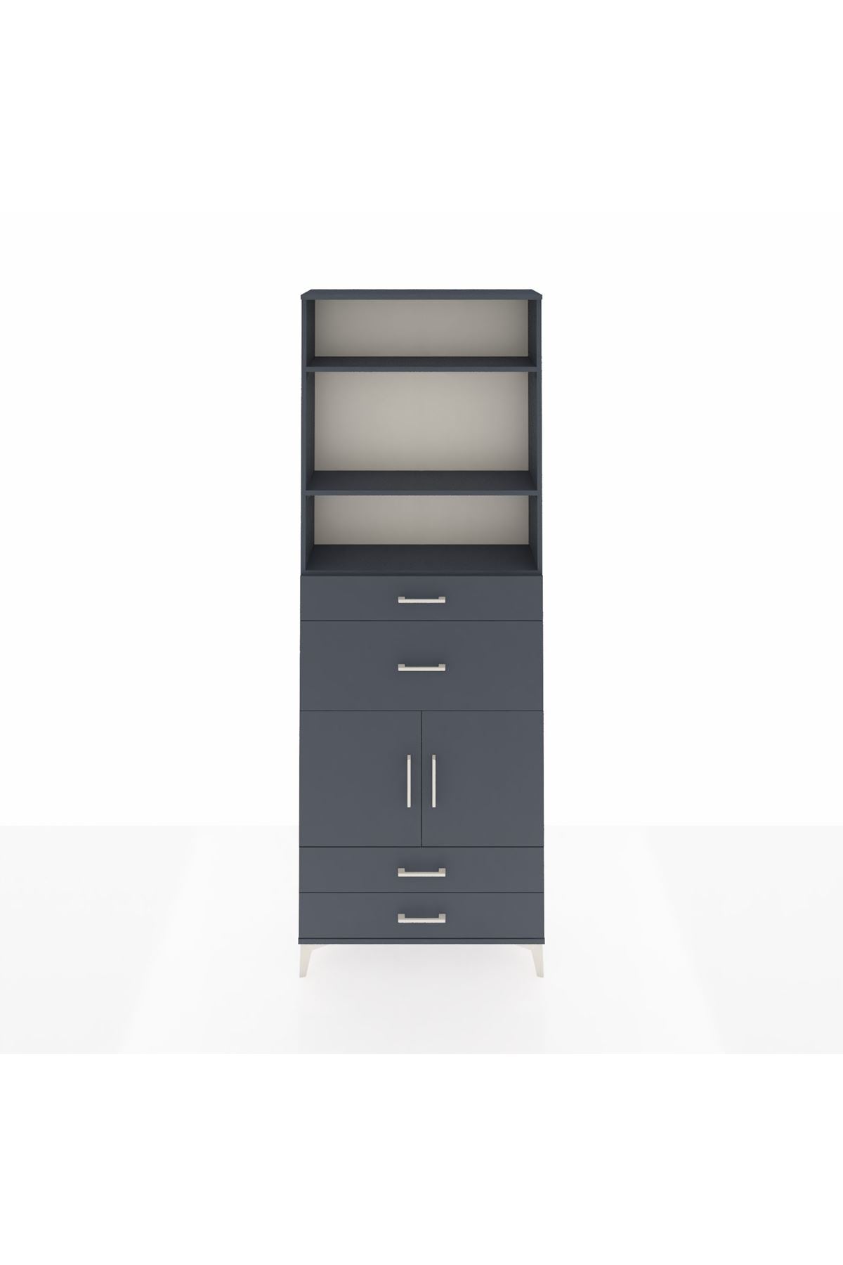 Arges Dolap 4 Raflı 4 Çekmeceli 2 Kapaklı 88x30x243 - S33M094V5A