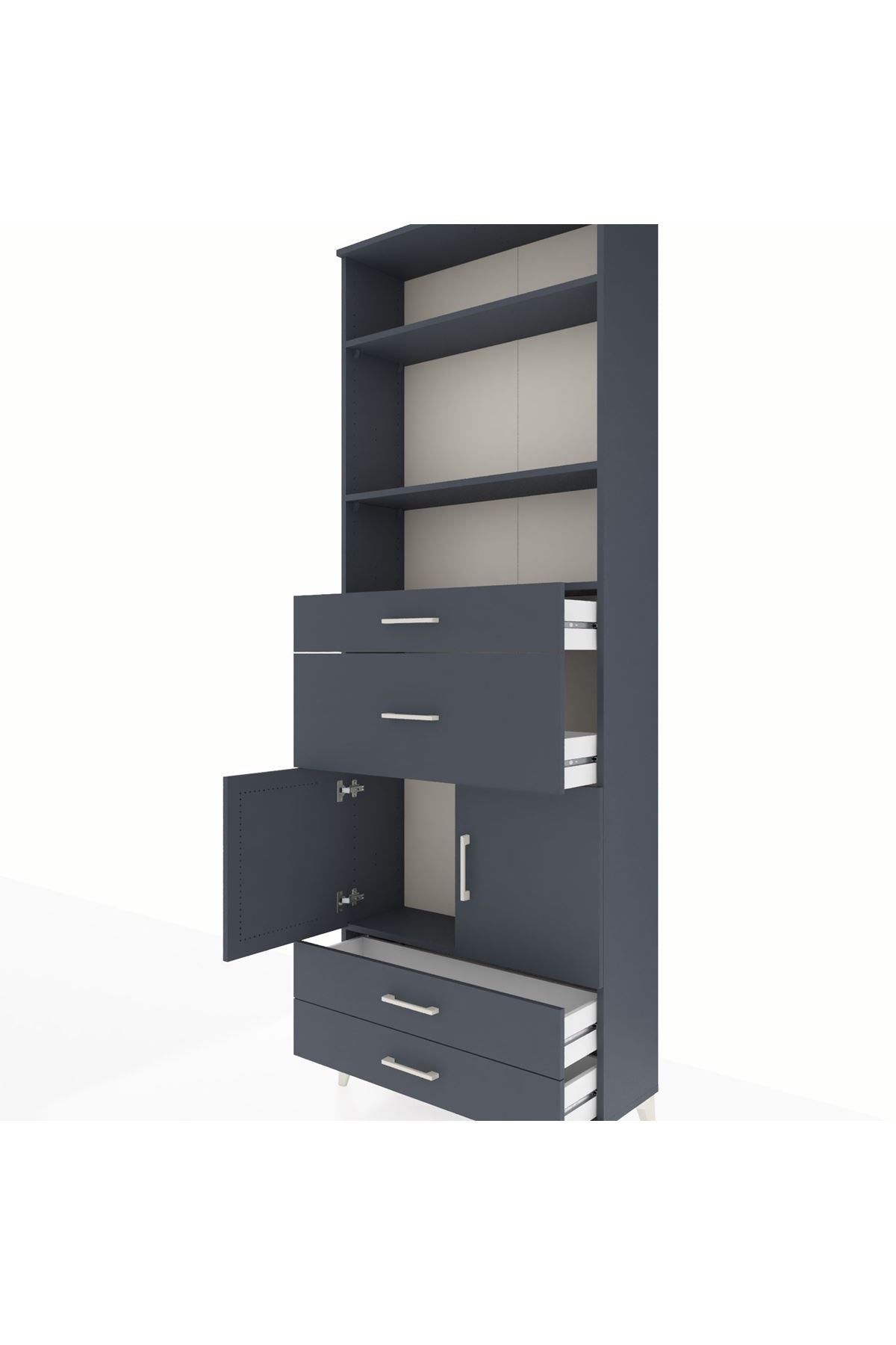 Arges Dolap 4 Raflı 4 Çekmeceli 2 Kapaklı 88x30x243 - S33M094V5A